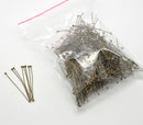50 Antique Bronze THIN Ball Head Pins, 1.75" long (45mm)  24ga  24 gauge . Pin0023a