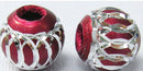 25 RED Round Aluminum Beads with Diamond Cut Swirls . 10mm   bme0315
