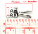 4   MOVIE CAMERA Silver Tone Metal Charm Pendants . Film Projector  29x13mm chs0669