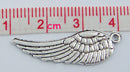 10 Medium Antique Silver Metal ANGEL or BIRD Wing charm pendants . 10x30mm chs0702