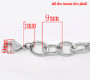 2 Silver Tone Chunky Chain Charm Bracelets  20cm . almost 8 inches long  fch0033a