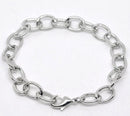 2 Silver Tone Chunky Chain Charm Bracelets  20cm . almost 8 inches long  fch0033a