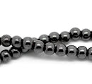 6mm Round HEMATITE Gemstone Beads . 1 strand 17" . about 75 beads  ghe0081
