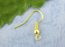 20 Gold Plated French Hook Earrings Ear Wires (10 pairs) . shipped from USA   fin0149a