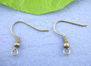 20 Antiqued Gold BRONZE Metal French Hook Earrings Ear Wires (10 pairs) fin0148a