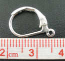 60 Bright SILVER PLATED Metal Lever Back Earrings Ear Wires (30 pairs) . shipped from USA . fin0283