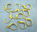 60 Bright GOLD PLATED Metal Lever Back Earrings Ear Wires (30 pairs) . shipped from USA . fin0279