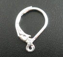 60 Bright SILVER PLATED Metal Lever Back Earrings Ear Wires (30 pairs) . shipped from USA . fin0283