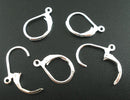 60 Bright SILVER PLATED Metal Lever Back Earrings Ear Wires (30 pairs) . shipped from USA . fin0283