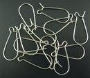 20 Antiqued Silver Tone Metal Kidney Earrings Ear Wires (10 pairs) . shipped from USA   fin0152a