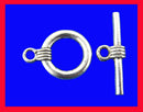 20 Sets CIRCLE TOGGLE Clasps . Silver Tone Metal   fcl0050b