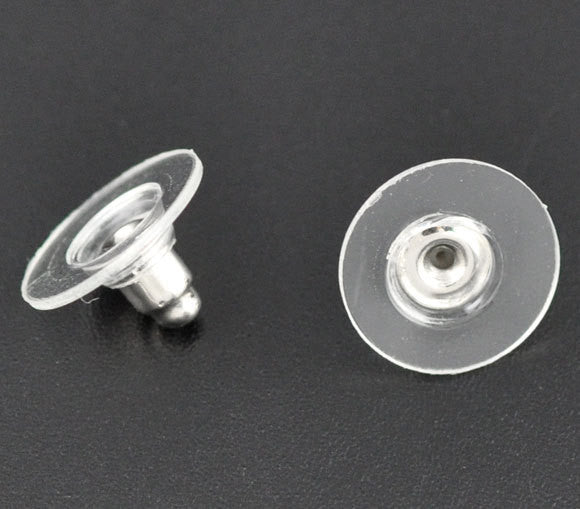 Earring Backs for post earrings . ear nuts . disc style . 50 pieces (25 pairs)  fin0301a