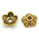 100 Antiqued Gold BRASS SWIRL Bead Caps Findings 10mm fin0088b