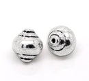 12  Antiqued Silver Tone Metal SOLID Spacer Beads  8mm bme0096