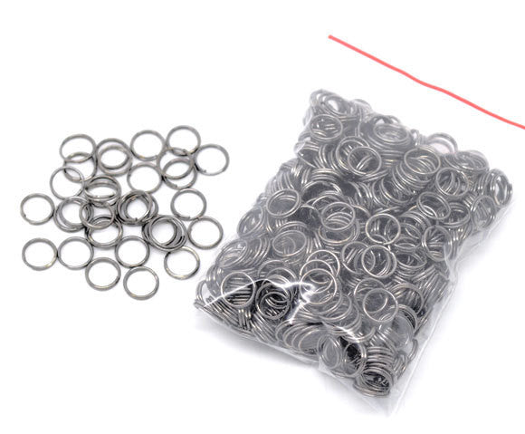 7mm Gunmetal Split Rings, Double Loops Split Rings, Gunmetal Black Open Jump Rings, bag of 50, jum0064a