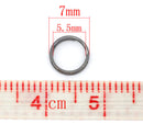 7mm Gunmetal Split Rings, Double Loops Split Rings, Gunmetal Black Open Jump Rings, bag of 50, jum0064a