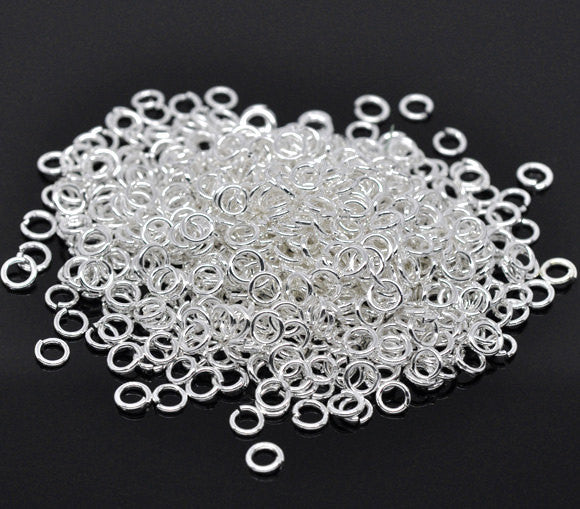 300 Silver Plated Thick Open Jump Rings Findings 6mm x 1.0mm, 18 gauge wire jum0094b