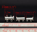 2 Magnetic 2-strand SILVER PLATED Slider Connector Clasps, 15x10mm  for Multi Strand Bracelets and Necklaces fcl0076