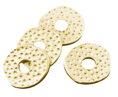 25 Antiqued Gold Tone Metal Spacer Beads  12mm disc donut shape bme0154