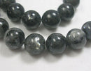 1 Strand 15.5" Round NORWEGIAN LABRADORITE Beads 10mm  Natural Gemstones . shades of black, grey glb0002