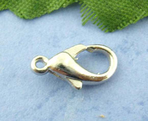 100 pcs Antiqued SILVER Tone Lobster Clasps . 12mm x 6mm  fcl0036