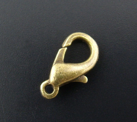 100 pcs Antiqued Bronze Tone Lobster Clasps 12mm x 6mm  fcl0028b