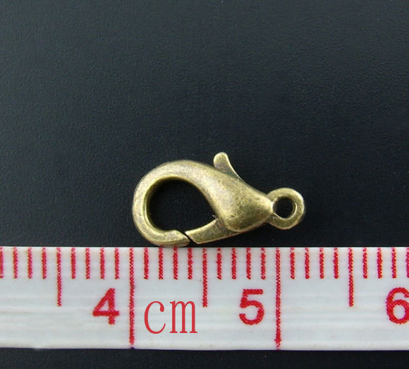 100 pcs Antiqued Bronze Tone Lobster Clasps 12mm x 6mm  fcl0028b