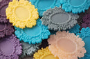 Resin MIXED COLORS Picture Frame Setting Pendant .  6 pieces . holds cameo 24 x 18mm cab0242