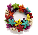 15.5" Strand Stone FLOWER or STARFISH Gemstone Beads . 19X17mm . carved stone  How0127