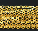 10 meters (over 32 feet)  Gold Plated Link Chain  3x2.5mm . unsoldered fch0109