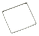 40 Thin Bright Silver Plated Metal SQUARE Brass Jewelry Connector Links . 20mm  CHS0349
