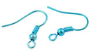 20 Metallic ELECTRIC BLUE Plated Metal French Hook Earrings Ear Wires (10 pairs) fin0286
