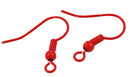 20 Metallic BRIGHT RED Plated Metal French Hook Earrings Ear Wires (10 pairs) . shipped from USA  fin0285