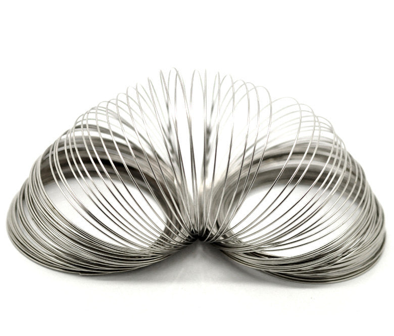 200 Hardened Steel Memory Wire Loops, 70mm, bracelet, about 2.75" diameter wir0053