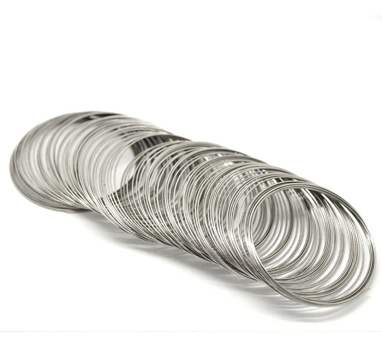 200 Hardened Steel Memory Wire Loops, 70mm, bracelet, about 2.75" diameter wir0053