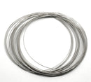 200 Silver Tone Steel Thin Metal Memory Wire Loops (22 gauge)  100mm-105mm . choker length or small necklace, about 4" diameter . Wir0008