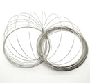 200 Silver Tone Steel Thin Metal Memory Wire Loops (22 gauge)  100mm-105mm . choker length or small necklace, about 4" diameter . Wir0008