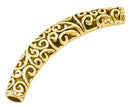 2 pcs. Gold Tone Metal Filigree Tube Beads, about 2-1/2" long  bme0149