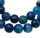 10mm Blue AGATE Beads Round Faceted Natural Gemstones gag0050