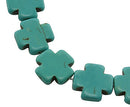 TURQUOISE BLUE Howlite MALTESE Cross Beads, 1 strand, 20mm  how0355