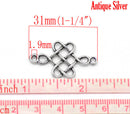 10 Pewter Antiqued Silver INFINITY KNOT Connector Jewelry Findings  31x18mm  chs1672
