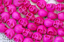 1 Strand Medium BRIGHT PINK Stone Skulls  18mm how0349