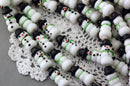 7.5" strand glass lampwork WINTER SNOWMAN beads 24mm  8 beads  bgl0648