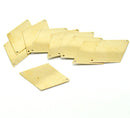 30 Brass Sheet Metal Stamping Blanks, diamond rhombus shape, drilled with 2 holes, 42x28mm  MSB0112