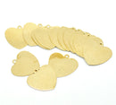 10 Raw Brass Sheet Metal Stamping Blanks, HEART shape, 1 hole, 18x18mm  . 16 gauge . MSB0076