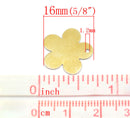 20 Brass Sheet Metal Stamping Blanks, FLOWER shape, 1 hole, 17x16mm (5/8"x5/8")   20 gauge msb0056