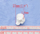 4 BRIDAL WHITE Polymer Clay Rose Flower Beads 23mm  (about 1")  pol0012