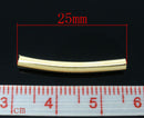 300 Gold Plated Smooth Curve Tube Spacer Beads 3 x 25mm   bme0202