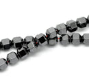 15" Strand Gunmetal Faceted Hexagon Hematite Loose Beads 6x6mm ( 1/4"x1/4" ) ghe0084