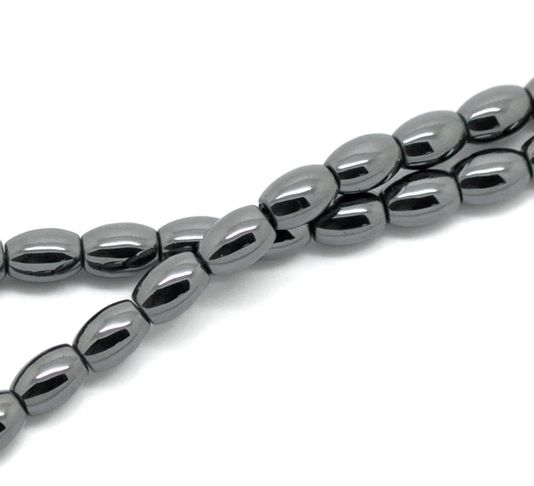 15" Strand Gunmetal OVAL Hematite Loose Beads 6x4mm  ghe0068